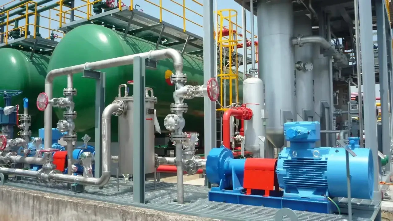 Blue EHIK pumps, vessels and pipework at Shunan Gas Field in 2024.