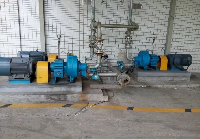 Blue EHIK pumps, motors, valves and connected water pipework at a Vinda paper mill.