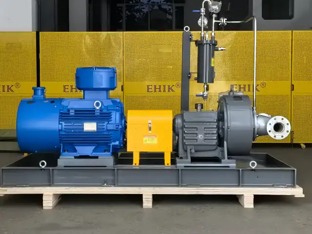 EHIK pitot tube pump set with motor, coupling guard and baseplate.