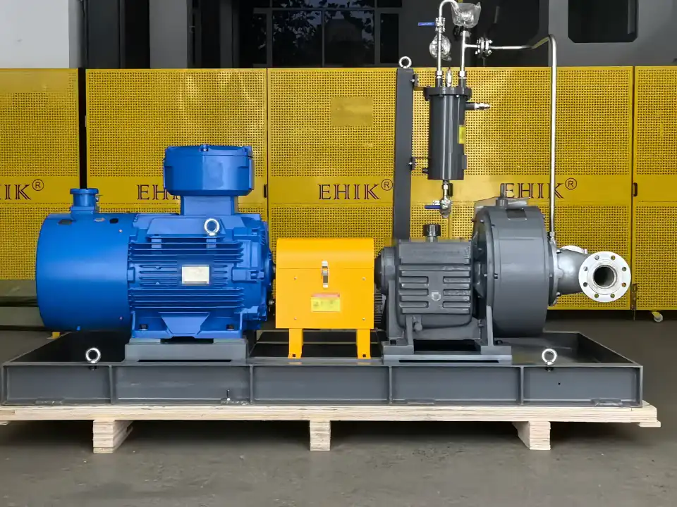 EHIK pitot tube pump set with motor, coupling guard and baseplate.